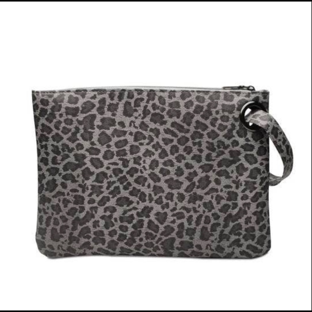 Large leopard print clutch/wristlet bags
